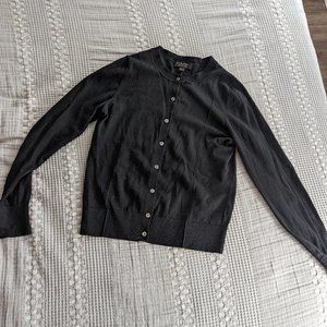 Black, Small, 100% Merino Wool Cardigan